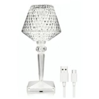 Настольная аккумуляторная акриловая лампа ночник кристалл с зарядкой от USB сенсорным управлением 3 режима свечения 27×12 см(30)