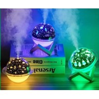 Увлажнитель воздуха и ночник 2 в 1 с новогодней LED проекцией PROJECTOR HUMIDIFIER, деревянная стойка