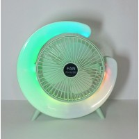 Портативный USB мини-вентилятор с цветной LED подсветкой: зеленый, белый, голубой, розовый (40)