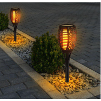 Декоративный садовый светильник (факел)  на солнечной батарее с имитацией огня 