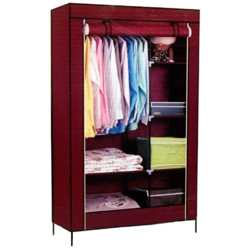 Складной тканевой шкаф органайзер Storage Wardrobe 88105 105х45х175 см бордо(10)