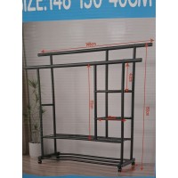 Полка стеллаж для одежды, Черная 148*150*40 см 1308 (6шт)