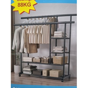 Полка стеллаж для одежды, Черная 148*150*40 см 1308 (6шт)