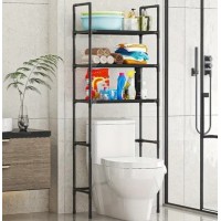 Полка стеллаж в ванную над унитазом Toilet Rack Черная 47*25*155 см 1311 (16шт)