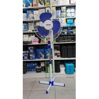 Напольный вентилятор Power Max FS40-5.Мощный поток воздуха, трёхлопастная крыльчатка ,3 режима скорости.Материал: металл + прочный пластик Цвет: бело-синий(2)