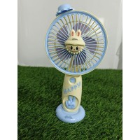 Вентилятор портативний акумуляторний Labubu HQ-60A-3 в четырех цветах (голубо-желтый,желто-голубой, розово-фиолетовый,фиолетово-розовый) с подставкой  на USB(120)