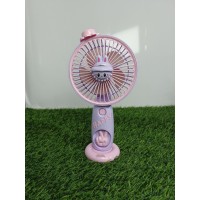 Вентилятор портативний акумуляторний Labubu HQ-60A-3 в четырех цветах (голубо-желтый,желто-голубой, розово-фиолетовый,фиолетово-розовый) с подставкой  на USB(120)