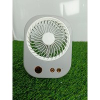 Вентилятор портативний акумуляторний с подсветкой М07В в трьох цветах (серо-белый,бело-коричневый,коричнево-желтый) с подставкой  на USB(120)
