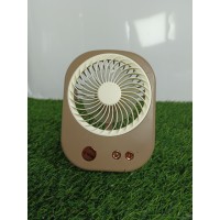 Вентилятор портативний акумуляторний с подсветкой М07В в трьох цветах (серо-белый,бело-коричневый,коричнево-желтый) с подставкой  на USB(120)