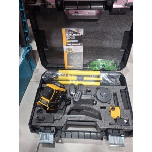 Аккумуляторный лазерный нивелир 3D-4D уровень со штативом\желтый в кейсе с пультом (5 шт)