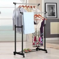 Напольная двойная вешалка-стойка для одежды Double Pole WJF 001 (30 кг) / Универсальная вешалка (1,30*60*40см)