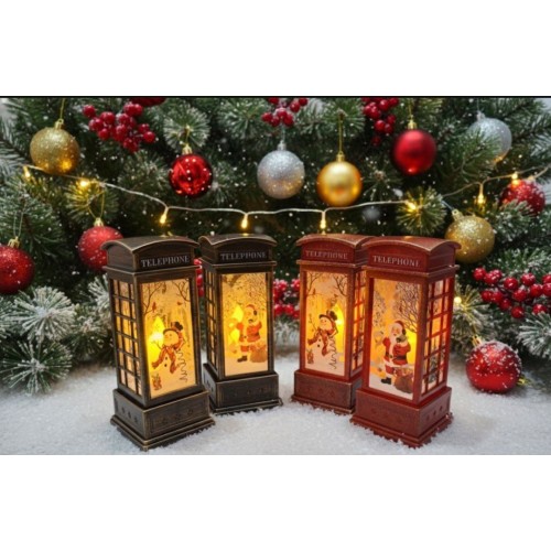 Новогодний декоративный светильник "Телефонная будка" с LED подсветкой 12х4.5см(12)