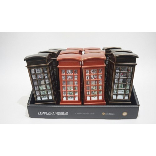 Новогодний декоративный светильник "Телефонная будка" с LED подсветкой 12х4.5см(12)