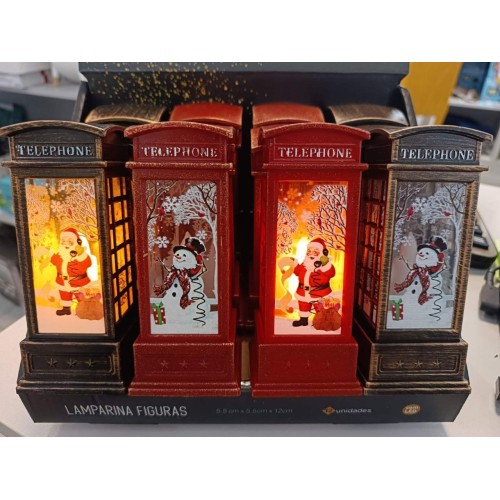 Новогодний декоративный светильник "Телефонная будка" с LED подсветкой 12х4.5см(12)