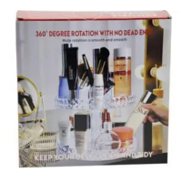 Акриловый органайзер для косметики и кисточки Cosmetic Box HX8823 вращается на 360°, Прозрачный(36)