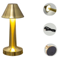 Настольный светильник для ресторана, отеля, бара, спальни K12/32 gold, red, silver, 3 режима света, USB Type-C (40)