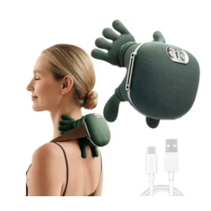 Компактный беспроводной массажер для шеи и плеч с подогревом, 10 режимов, USB-зарядка(24)