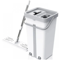 Комплект для сборки швабра с ведром 8л и сменной насадкой микрофибры(20)