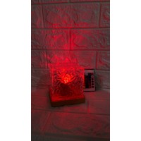 Ночник проектор КУБ с проекцией воды Настольная RGB лампа с эффектом водяной волны, с пультом(50)