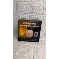 Ночник проектор КУБ с проекцией воды Настольная RGB лампа с эффектом водяной волны, с пультом(50)