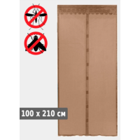 Дверная антимоскитная сетка на магнитах. Цвет: коричневый 100 х 210 см(120)