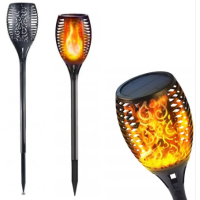 Декоративный садовый светильник (факел)  на солнечной батарее с имитацией огня 