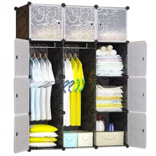 Шкаф гардероб пластиковый Storage Cube Cabinet МР 312-62А. Шкаф для вещей модульный 110x37x165 см.