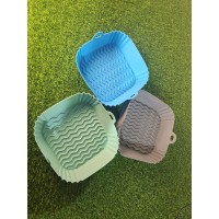 Силиконовая форма для аэрогриля мультипечи ребриста, квадратная(волна) (2672) 22*5*18см/(115г) серый, пудровый, мятный. (200)