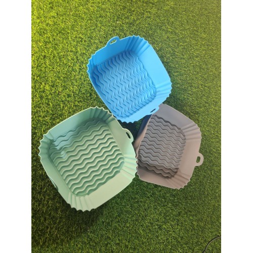 Силиконовая форма для аэрогриля мультипечи ребриста, квадратная(волна) (2672) 22*5*18см/(115г) серый, пудровый, мятный. (200)