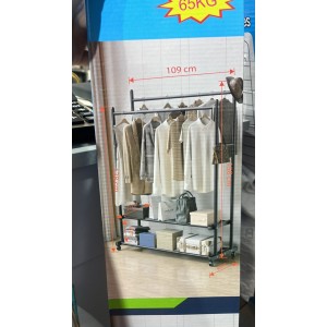 Напольная вешалка для одежды двойная (ТМ0054). Размер:138-198 см*109 см*32-45 см (8)