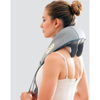 Массажер для шеи спины и плеч с успокаивающим подогревом ударный, электрический на аккумуляторе(20)