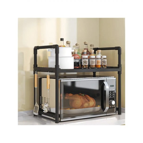 Kitchen And Bathroom Storage Rack. Полка над микроволновкой. Стойка для хранения вещей в ванной комнате и кухне( чорный, белый) 