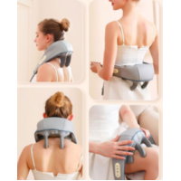 Массажер для шеи спины и плеч с успокаивающим подогревом ударный, электрический на аккумуляторе(20)