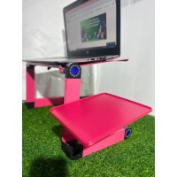 Стол-трансформер под ноутбук Laptop Table, 2 вентилятора, Pink, 480*260 mm (10)