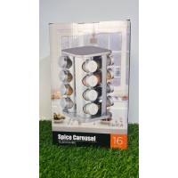 Набор емкостей - карусель для специй специальная на подставке Spice Carousel ∙ 16 стеклянных баночек ∙ Нержавеющая сталь(9)