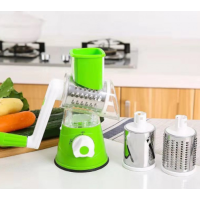 Универсальная механическая овощерезка мультислайсер Tabletop Drum Grater 3 насадки, пластик/нержавеющая сталь(24)