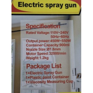 Электрический краскопульт Aideepen 550 Вт, 900 мл (модель LSCN-3000)