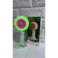 Вентилятор портативный аккумуляторный с подставкой для телефона с подсветкой 17*9*6 см на USB(120)