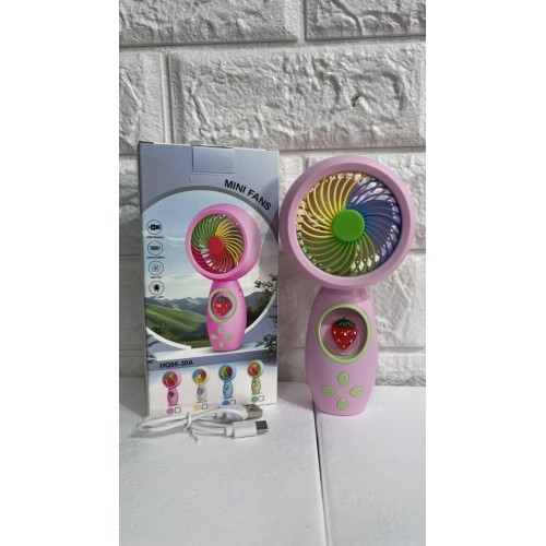 Вентилятор портативний акумуляторний  Райдуга  17*9*5 см на USB(168)