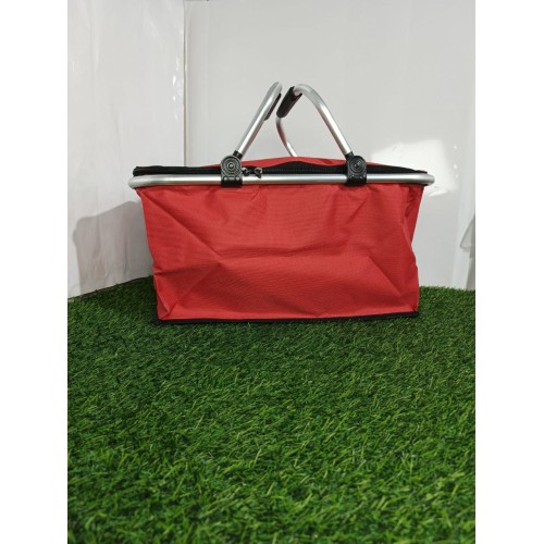 Термокорзина для пикника дорожная термосумка красная, черная, синяя (№611) 46х27х23 см на 2 молниях (30)