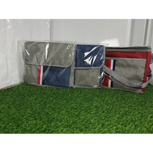 Термосумка сумка-холодильник для еды пикника изотермическая(№730-3) 30 х 16 х 25 см на 2 молниях (80)