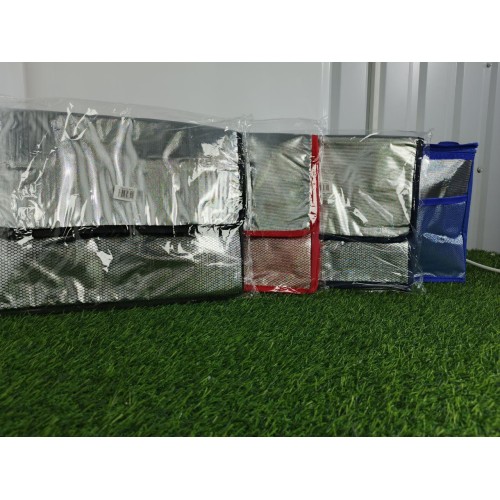 Термосумка 32*26*19 см (№634-1) серебристо-синяя, серебристо-красная, серебристо-черная, серебристо-темносиня на 2 молниях (60)