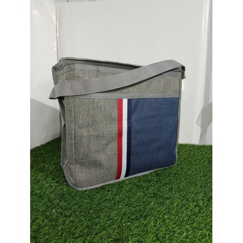 Термосумка 36*19*31 см (№730-2), синий/серый м на 2 молниях(60)