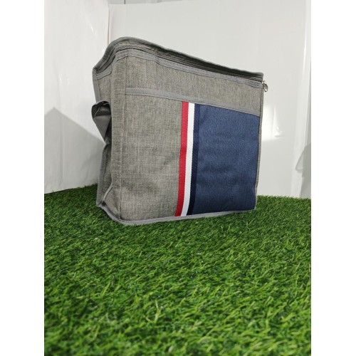 Термосумка 36*19*31 см (№730-2), синий/серый м на 2 молниях(60)