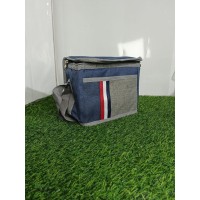 Термосумка 25*13*19 см (№730-4), синий/серый на 2 молниях(100)