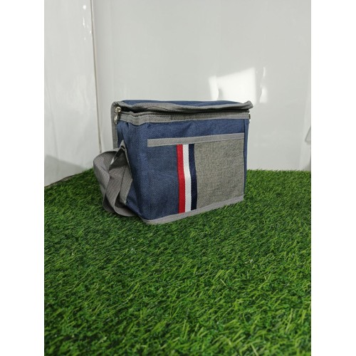 Термосумка 25*13*19 см (№730-4), синий/серый на 2 молниях(100)