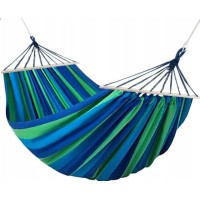 Гамак гавайский хлопчатобумажный двухместный, 120 x 200 см садовый усиленный с деревянными планками поперечинами для дома, дачи, сада(30)