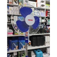 Напольный вентилятор Power Max FS40-5.Мощный поток воздуха, трёхлопастная крыльчатка ,3 режима скорости.Материал: металл + прочный пластик Цвет: бело-синий(2)