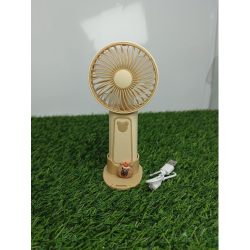 Вентилятор портативний акумуляторний M06B с мишкой в трьох цветах (беж,светлый беж,коричневый) с подставкой  на USB(168)