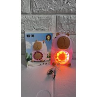 Вентилятор портативный аккумуляторный с подсветкой КАПИБАРА 12*8*6 см на USB(144)